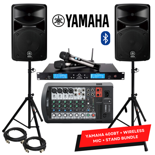 Yamaha StagePas 400BT Portable PA System with Bluetooth Complete Bundle