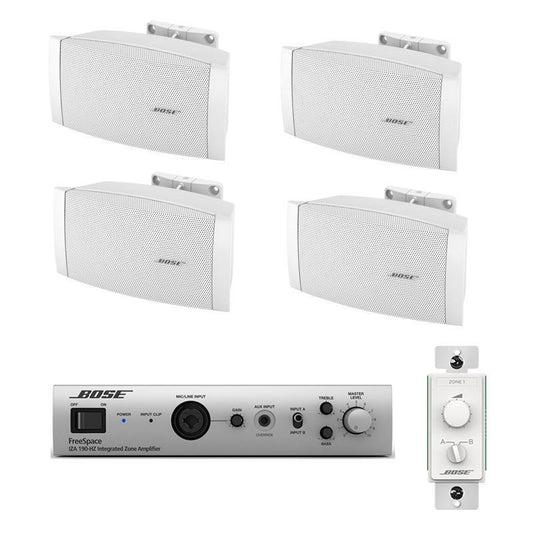 Bose-Restaurant-Sound-System-with-4-FreeSpace-DS-16S-Wall-Mount-Speakers-and-FreeSpace-IZA-190-HZ-Zone-Amplifier