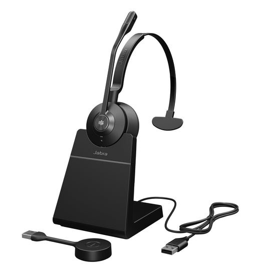 Jabra Engage 55 Mono UC, Wireless DECT Headset, With Charging Stand, USB-A (Black) (9553-415-111)