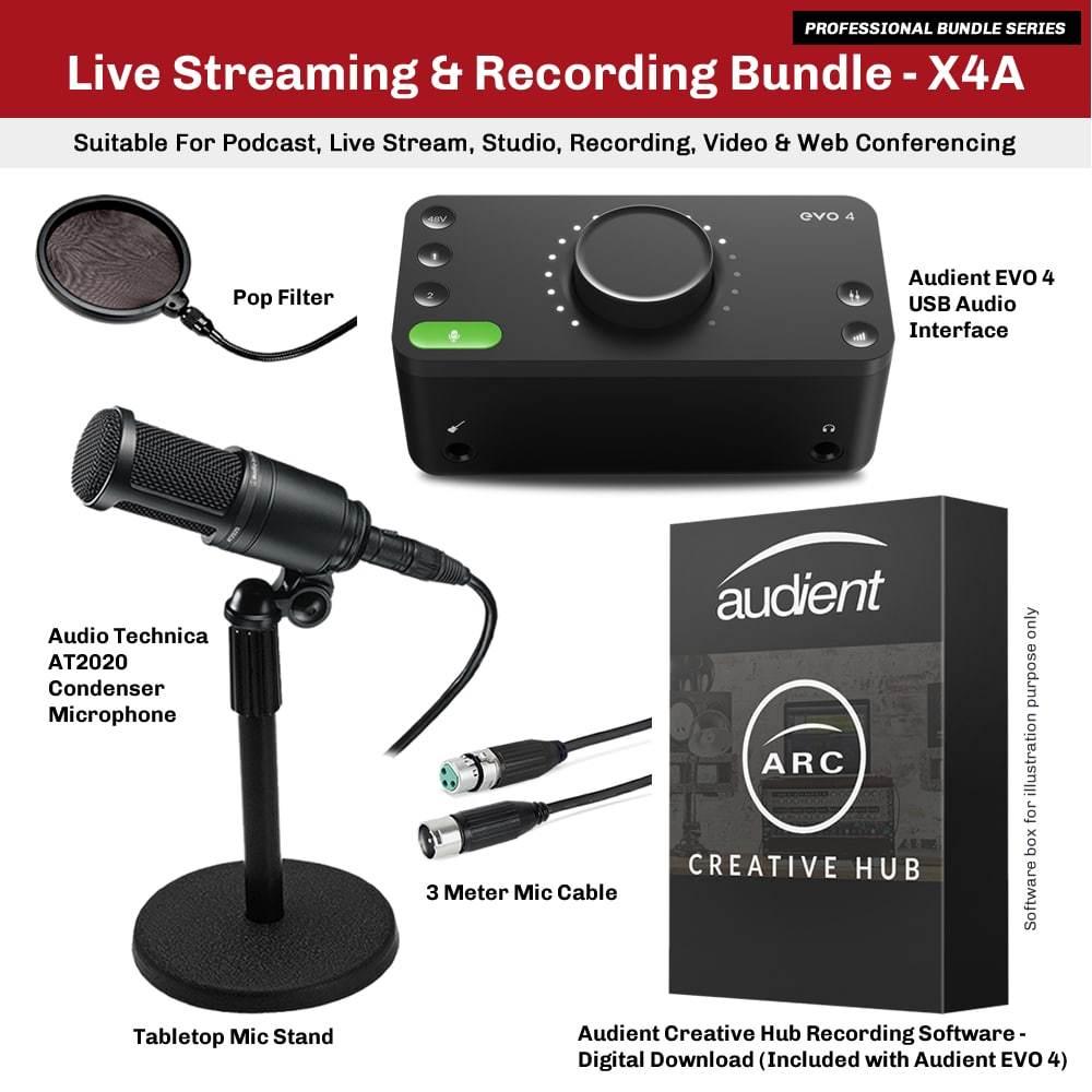 Live Streaming & Recording w/ Audient EVO 4, AT2020 Mic Bundle