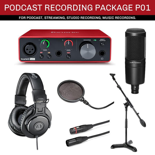 Podcast-Recording-Bundle-Focusrite-solo-Audio-Technica-AT2020