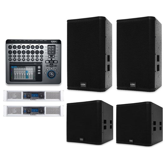 small-church-sound-system-with-2-qsc-e112-loudspeaker-2-qsc-e118sw-subwoofer-2gxd8-amplifier-package